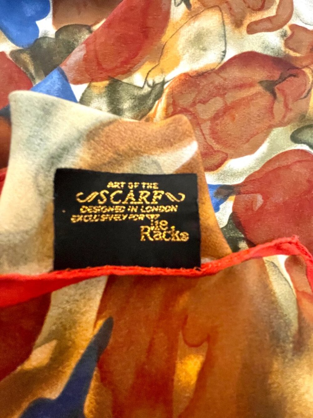 Tie Rack Vintage Floral Silk Square Scarf, 100% Silk, Made in Japan, 30 x 30, Ar - Picture 9 of 10